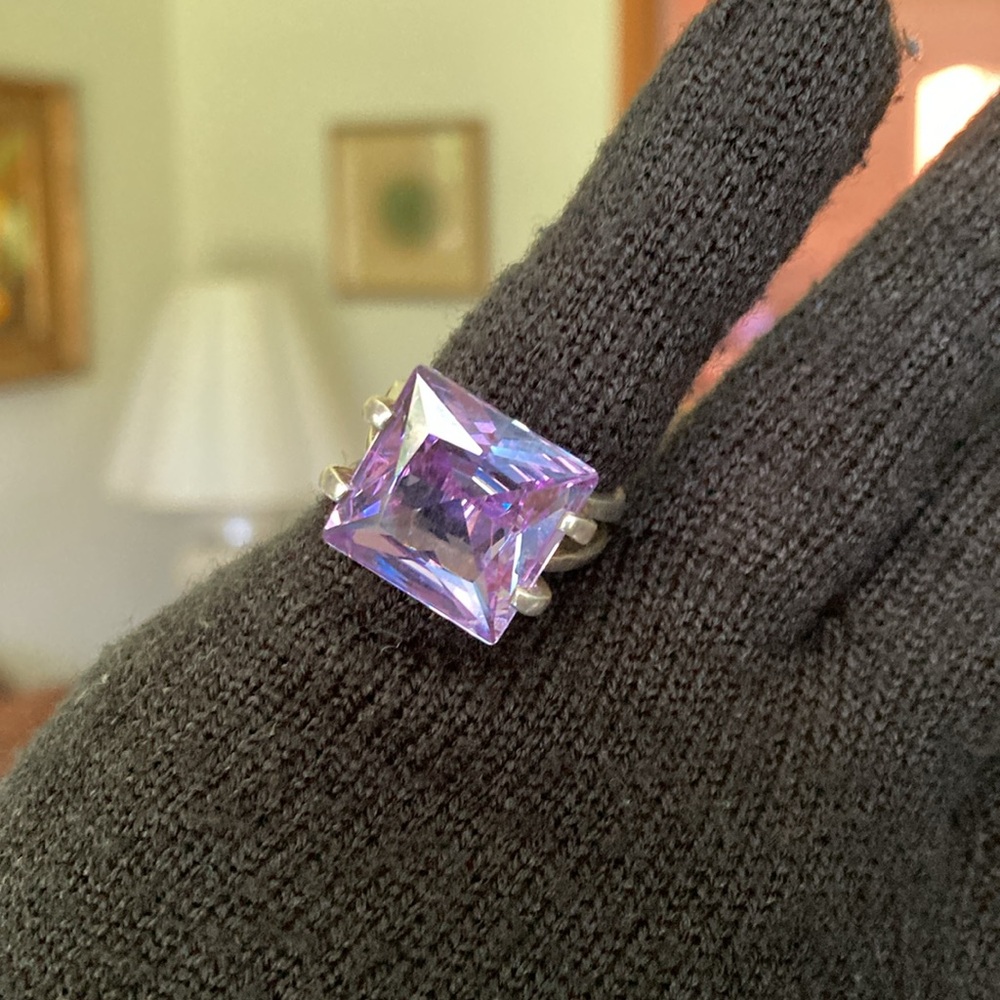 Sterling 925 Amethyst stone ring size5.5-6.  No scratches, corners are perfect.